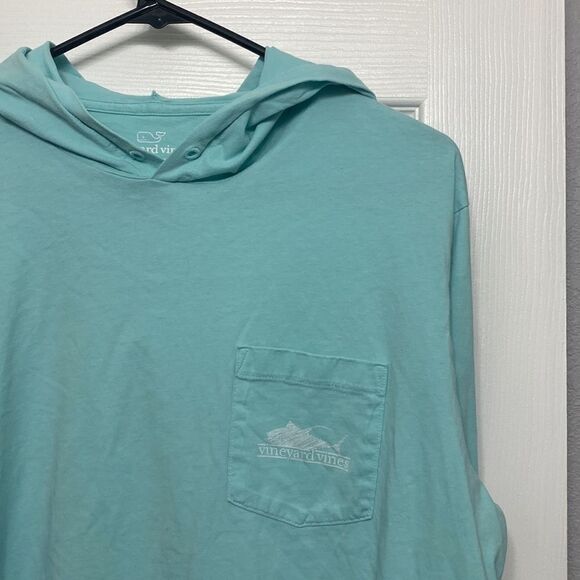 Vineyard Vines Hooded longsleeve teal shark medium - Picture 4 of 7